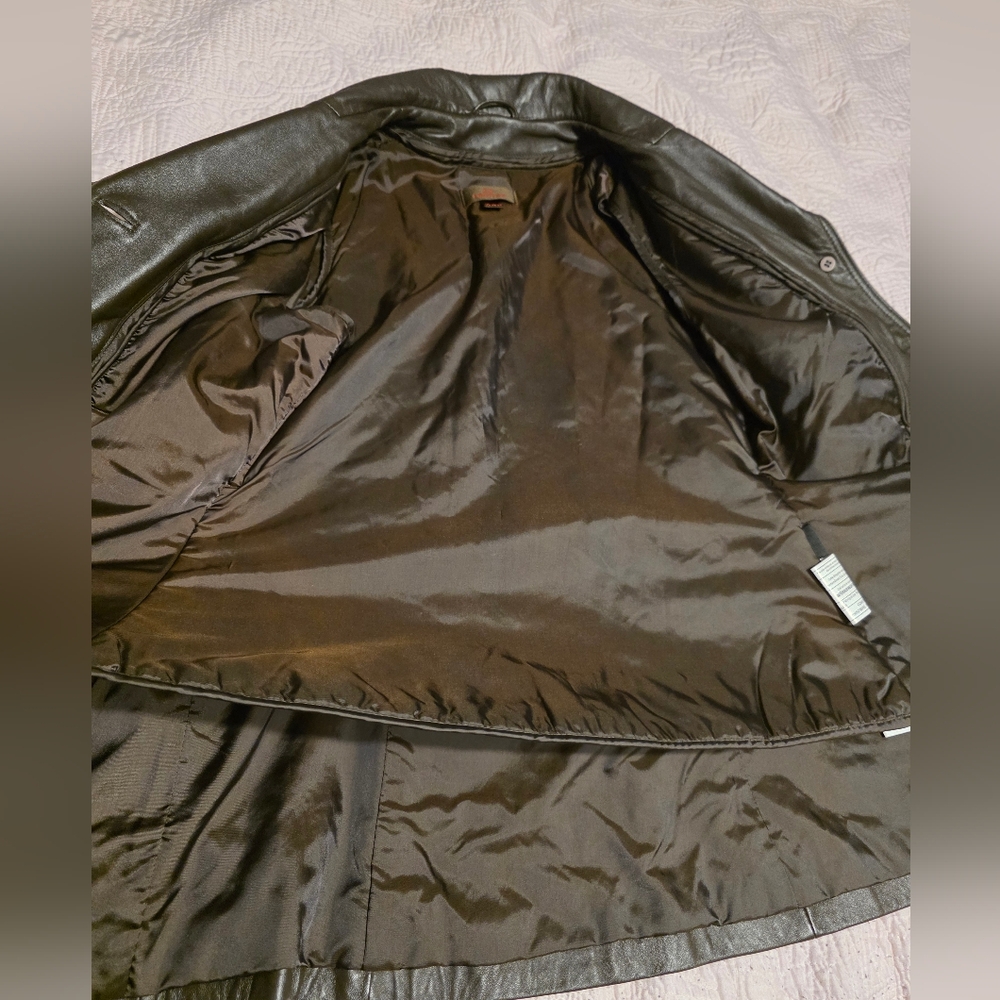Danier Dark Brown Leather Button-Front Jacket Siz… - image 3